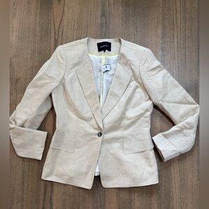 NEW Lafayette 148 New York Beige Linen Blend Blazer-Size 8